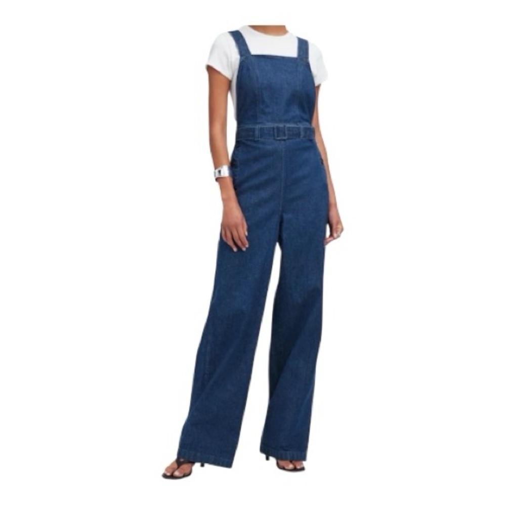 Madewell Denim Cross-Back Jumpsuit in Cason Wash NWT Size‎ 12 KD1